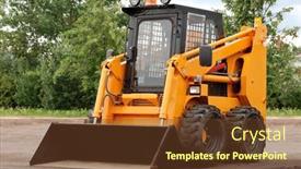  Presentation with low power vlsi - Beautiful presentation theme featuring skid-steer-loader-with-bucket backdrop and a  colored foreground