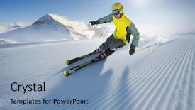  Presentation with first aide - Cool new PPT theme with skier first on the piste backdrop and a teal colored foreground