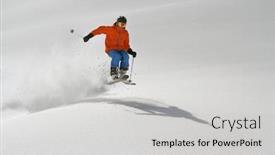  Presentation with deep - Cool new presentation theme with skier-in-deep-powder-extreme backdrop and a light gray colored foreground