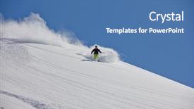  Presentation with deep - Presentation theme featuring skier-in-deep-powder-extreme background and a ocean colored foreground