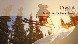  Presentation with ski - Beautiful PPT layouts featuring skier jumps from a springboard in the ski resort of sheregesh russia backdrop and a lemonade colored foreground