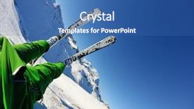  Presentation with skiing - Cool new slides with skier skiing downhill on fresh backdrop and a ocean colored foreground