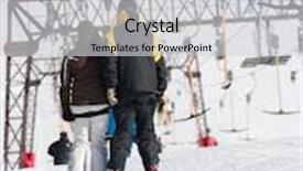  Presentation with lift - Presentation with skiers on a ski lift background and a light gray colored foreground