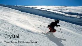 Presentation with slow down - Amazing presentation theme having skiers on slope racing down backdrop and a light gray colored foreground