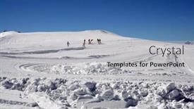  Presentation with alps - Presentation theme enhanced with skiers-on-the-slopes background and a light gray colored foreground