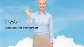  Presentation with education - Beautiful presentation theme featuring hands skies - business and education concept backdrop and a  colored foreground