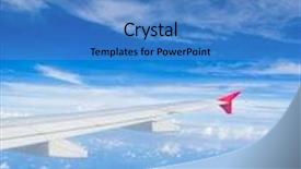  Presentation with skies - Beautiful presentation theme featuring space travel nice sunrise view - skies above and below wing backdrop and a teal colored foreground
