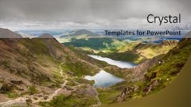  Presentation with sun rising over north america - Colorful theme enhanced with skies over snowdonia north wales backdrop and a light gray colored foreground