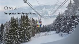  Presentation with lift - Presentation theme having skiing-cabin-lift-above background and a lemonade colored foreground