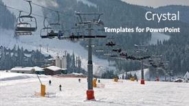  Presentation with skiing - PPT layouts with skiing-resort-and-lift background and a ocean colored foreground