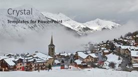  Presentation with fog - Slide deck with skiing-resort-in-fog background and a  colored foreground