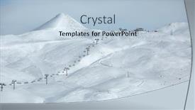  Presentation with skiing - PPT theme consisting of skiing slope in the french alpes paradiski la plagne background and a light blue colored foreground