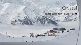  Presentation with skiing - PPT layouts with skiing-slope-in-the-french background and a light gray colored foreground