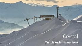  Presentation with skiing - PPT theme consisting of skiing-slope-in-the-french background and a gray colored foreground
