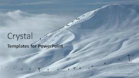  Presentation with fog - Presentation theme consisting of skiing-slope-in-the-french background and a light blue colored foreground