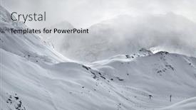  Presentation with fog - Presentation theme enhanced with skiing-slope-in-the-french background and a  colored foreground