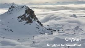  Presentation with skiing - Theme with skiing-slope-in-the-french background and a gray colored foreground