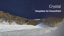  Presentation with night stars - PPT layouts consisting of skiing-slope-on-a-clear background and a navy blue colored foreground