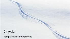  Presentation with tracks - Audience pleasing slide deck consisting of skiing snow - freeride tracks backdrop and a white colored foreground