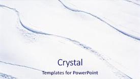  Presentation with tracks - PPT theme enhanced with skiing snow - freeride tracks on powder snow background and a sky blue colored foreground