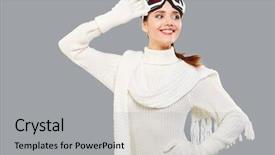  Presentation with modeling - Slides consisting of skiing training ski googles background and a light gray colored foreground