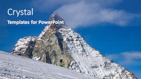  Presentation with skiing - Beautiful slides featuring skiing-under-matterhorn-peak-against backdrop and a ocean colored foreground