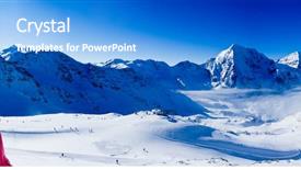  Presentation with snow mountain - Amazing slides having skiing winter fun ski billboard backdrop and a teal colored foreground