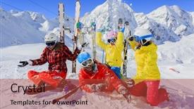  Presentation with winter family - Colorful PPT theme enhanced with christian - eastern orthodox church backdrop and a gray colored foreground