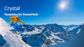  Presentation with skiing - PPT theme enhanced with skiing-with-amazing-view background and a teal colored foreground