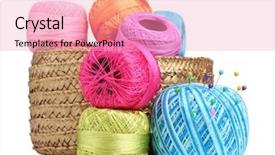  Presentation with knitting - Cool new PPT layouts with skilful - bright threads for knitting backdrop and a lemonade colored foreground
