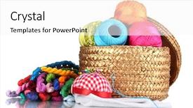  Presentation with threads fabric - PPT layouts featuring skilful - bright threads for needlework background and a  colored foreground