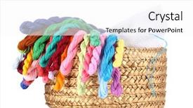  Presentation with threads fabric - PPT layouts with skilful - bright threads for needlework background and a white colored foreground