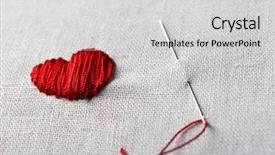  Presentation with sewing - Slide set featuring skilful - canvas for embroidery and red background and a light gray colored foreground