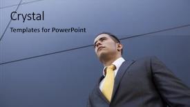  Presentation with next - Amazing slide deck having skilful - confident young businessman next backdrop and a  colored foreground