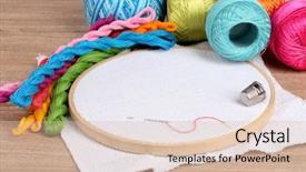  Presentation with embroidery - Cool new slide deck with skilful - embroidery hoop with canvas backdrop and a lemonade colored foreground