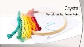  Presentation with embroidery - Colorful presentation enhanced with skilful - embroidery hoop with canvas backdrop and a sky blue colored foreground