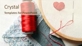  Presentation with embroidery - Slide deck featuring skilful - embroidery hoop with canvas background and a cream colored foreground