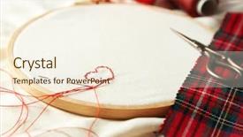  Presentation with embroidery - PPT theme with skilful - embroidery hoop with canvas background and a  colored foreground