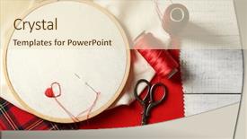  Presentation with embroidery - Presentation theme featuring skilful - embroidery hoop with canvas background and a lemonade colored foreground