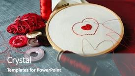  Presentation with embroidery - Cool new theme with skilful - embroidery hoop with canvas backdrop and a gray colored foreground