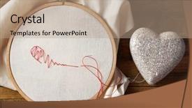  Presentation with embroidery - Amazing PPT layouts having skilful - embroidery hoop with canvas backdrop and a  colored foreground