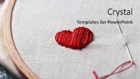  Presentation with embroidery - Theme with skilful - embroidery hoop with canvas background and a light gray colored foreground