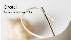  Presentation with needle - Beautiful theme featuring skilful - needle with thread with ball backdrop and a white colored foreground