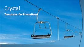  Presentation with bright - Beautiful slides featuring skilift-on-bright-winter-day backdrop and a teal colored foreground