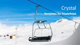  Presentation with bright - Slides featuring skilift-on-bright-winter-day background and a teal colored foreground