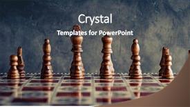  Presentation with chess board - Presentation theme featuring skill contest - classic wooden chess figures background and a tawny brown colored foreground