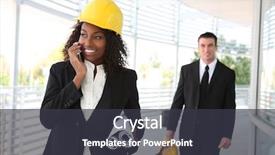  Presentation with construction site construction - Slides having skill development - young woman working as architect background and a dark gray colored foreground