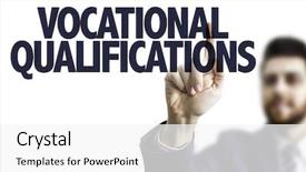  Presentation with vocational training - PPT layouts with skill development training - business man pointing the text background and a white colored foreground