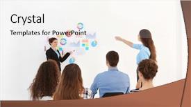  Presentation with train the trainer - PPT layouts consisting of skill development training - business trainer talking with one background and a white colored foreground