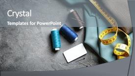  Presentation with tailoring - Amazing slides having skill set - accessories for tailoring on table backdrop and a gray colored foreground